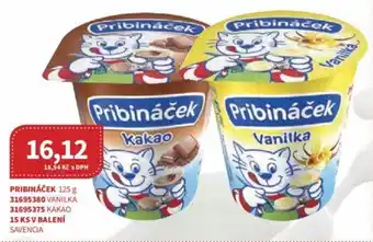 Kubík potraviny PRIBINÁČEK 125 g 31695380 VANILKA 31695375 KAKAO 15 KS V BALENÍ SAVENCIA nabídka