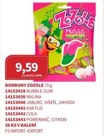 Kubík potraviny BONBONY ZOZOLE 75 g nabídka