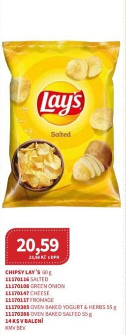 Kubík potraviny CHIPSY LAY'S 60 g nabídka
