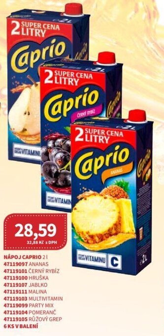 Kubík potraviny NÁPOJ CAPRIO 2 l nabídka