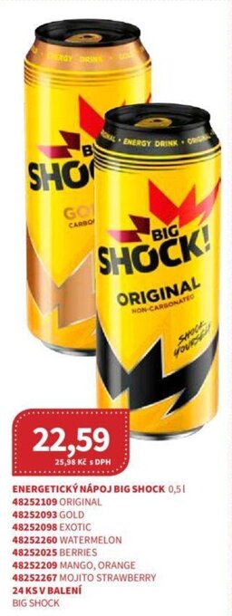 Kubík potraviny ENERGETICKÝ NÁPOJ BIG SHOCK 0,5 l nabídka