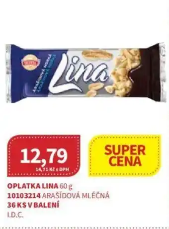 Kubík potraviny OPLATKA LINA 60 g 10103214 ARAŠÍDOVÁ MLÉČNÁ nabídka