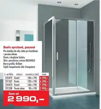Uni Hobby Dveře sprchové, posuvné nabídka