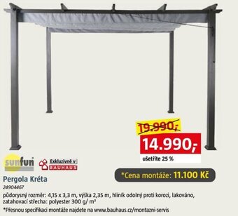 Bauhaus Pergola Kréta nabídka