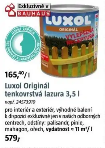 Luxol Originál tenkovrstvá lazura 3,5 |