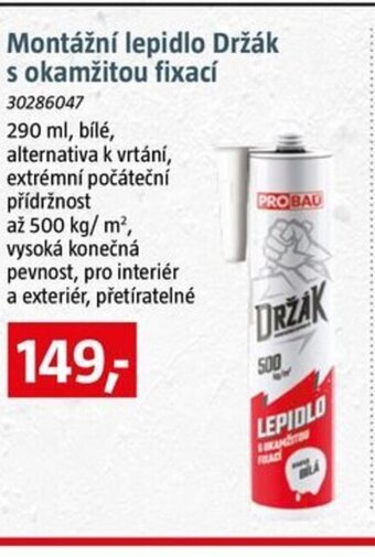 Montážní lepidlo Držák s okamžitou fixací