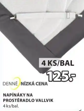 JYSK NAPÍNÁKY NA PROSTĚRADLO VALLVIK 4 ks/bal. nabídka