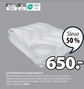 LETNÍ PŘIKRÝVKA LIVING MEDICAL