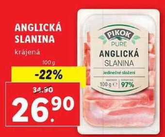 Lidl Anglická slanina, 100 g nabídka