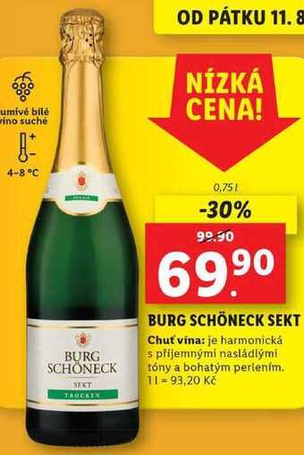 Lidl Burg schöneck sekt, 0,75 l nabídka