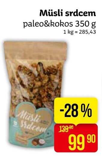 Teta Müsli srdcem paleo&kokos 350 g nabídka
