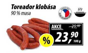 ZEMAN Toreador klobása 90 % masa, 100 g nabídka