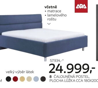 Kika Nábytek ČALOUNĚNÁ POSTEL, PLOCHA LŮŽKA CCA 180X200 CM nabídka