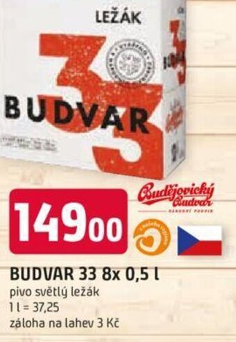 Trefa BUDVAR 33 8x 0,5 L nabídka