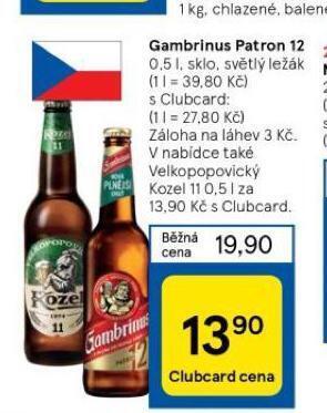 Tesco Pivo velkopopovický kozel 11 nabídka