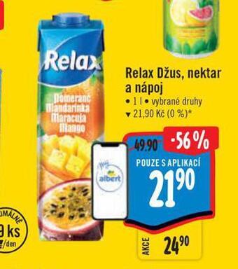 Albert Relax džus, nektar a nápoj nabídka