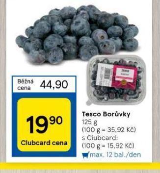 Tesco Borůvky nabídka