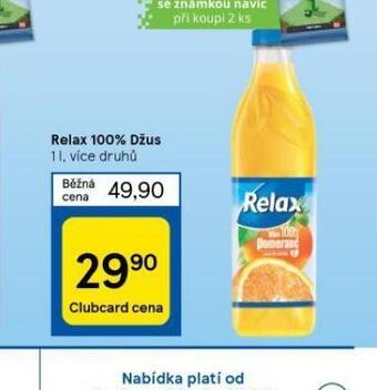 Tesco Relax 100% džus nabídka