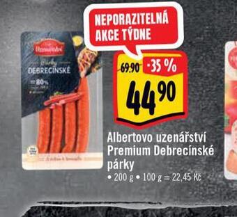 Albert Debrecínské párky nabídka