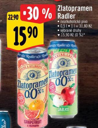 Albert Zlatopramen radler nabídka