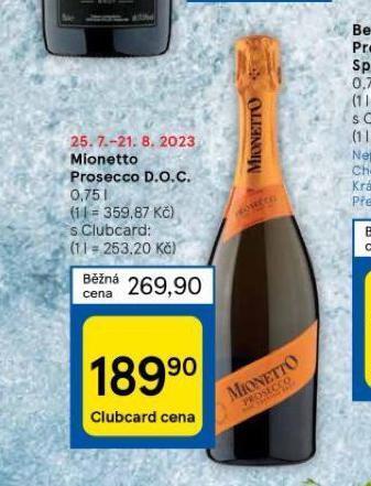 Tesco Mionetto prosecco d.o.c. nabídka