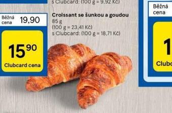 Tesco Croissant se šunkou a goudou nabídka