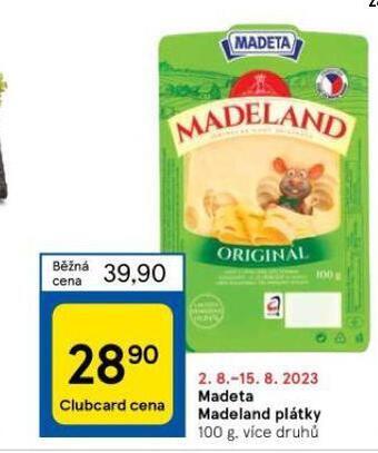 Tesco Madeta madeland plátky nabídka