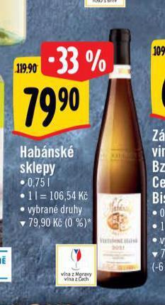 Albert Habánské sklepy nabídka