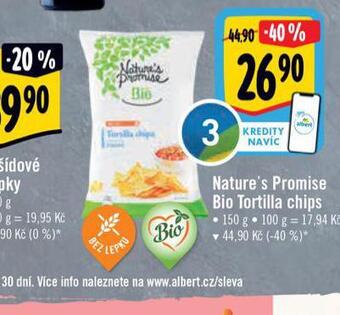 Albert Bio tortilla chips nabídka
