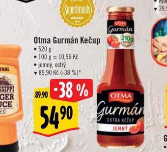 Albert Otma gurmán kečup nabídka