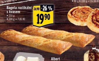 Albert Bageta rustikální s kvasem nabídka