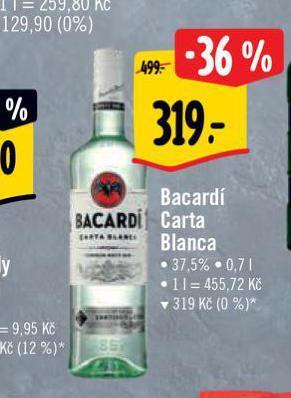 Albert Bacardí carta blanca nabídka