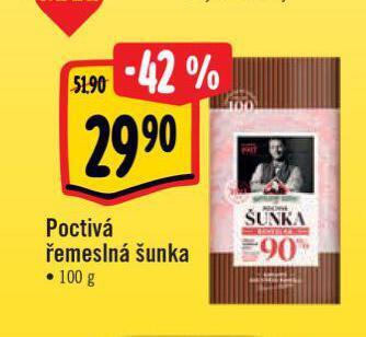Albert Poctivá řemeslná šunka nabídka