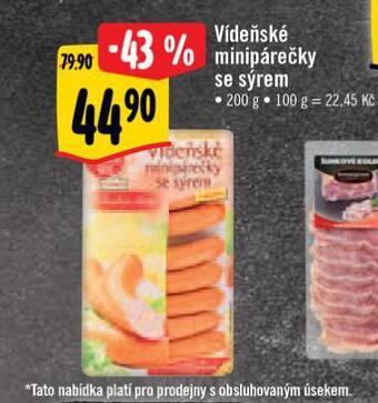 Albert Vídeňské minipárečky se sýrem nabídka