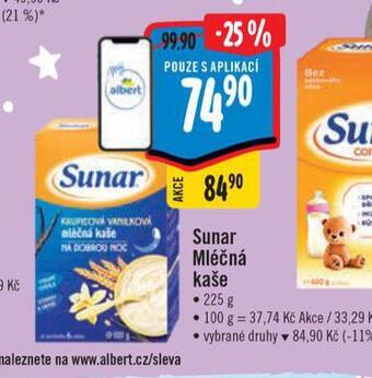 Albert Sunar mléčná kaše nabídka
