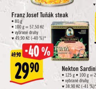 Albert Franz josef tuňák steak nabídka