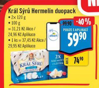 Albert Král sýrů hermelín nabídka