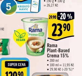 Albert Rama plant-based crema nabídka
