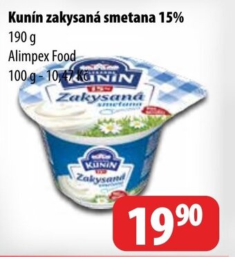 Partner Maloobchodní síť Kunín zakysaná smetana 15% nabídka