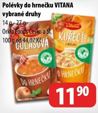 Partner Maloobchodní síť Polévky do hrnečku VITANA vybrané druhy nabídka