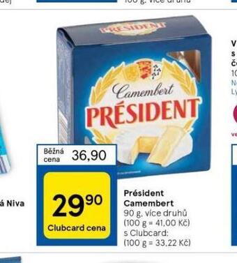 Tesco Président camembert nabídka