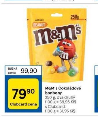 Tesco M&m´s čokoládové bonbony nabídka