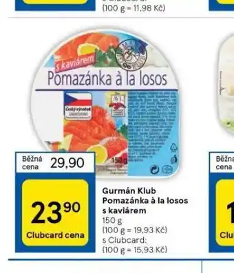 Tesco Pomazánka á la losos s kaviárem nabídka