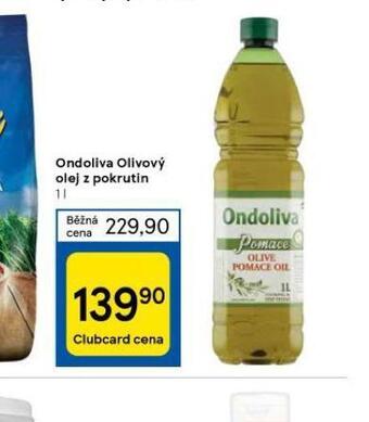 Tesco Ondoliva olivový olej z pokrutin nabídka