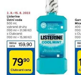 Tesco Listerine ústní voda nabídka