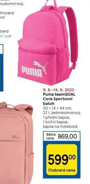 Tesco Puma teamgoal core sportovní batoh nabídka