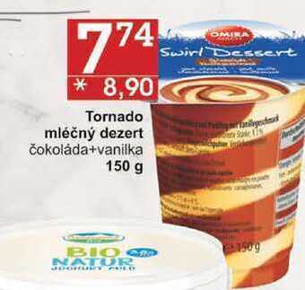 Jip Tornado mléčný dezert čokoláda+vanilka, 150 g nabídka