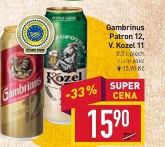 Billa Gambrinus Patron 12, V. Kozel 11 nabídka