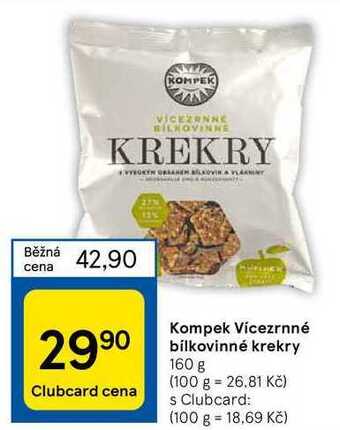 Tesco Kompek vícezrnné bílkovinné krekry 160 g nabídka