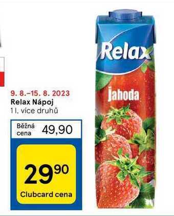 Tesco Relax nápoj 1 l nabídka